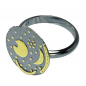 Preview: Ring Himmelsscheibe von Nebra aus 925-Silber zum Teil vergoldet, Ringgröße 55-58