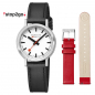 Preview: MONDAINE MST.3401B.LBV.SET Damenuhr stop2go Saphirglas, 34mm mit Ersatzband