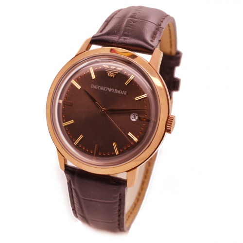 ARMANI klassische Herren Armbanduhr AR0574 roségoldfarben
