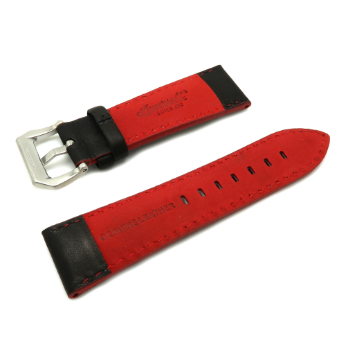 Ingersoll Ersatzband Lederband schwarz-rot Stegbreite 26mm, Bison Serie