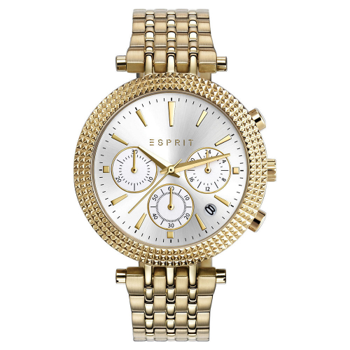 ESPRIT Damen Armbanduhr Chrono ES108742003 goldfarben