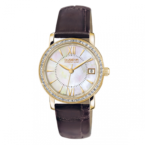 Dugena Premium Damen Armbanduhr 7500157 Rondo Petit Stone mit Saphirglas