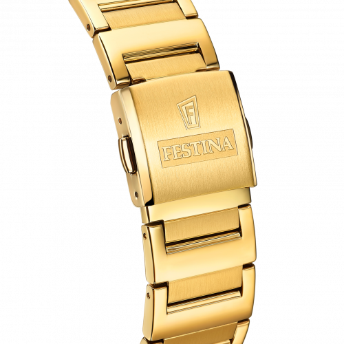 Festina Herren Armbanduhr Armbanduhr F20678-2 Edelstahl Goldfarben