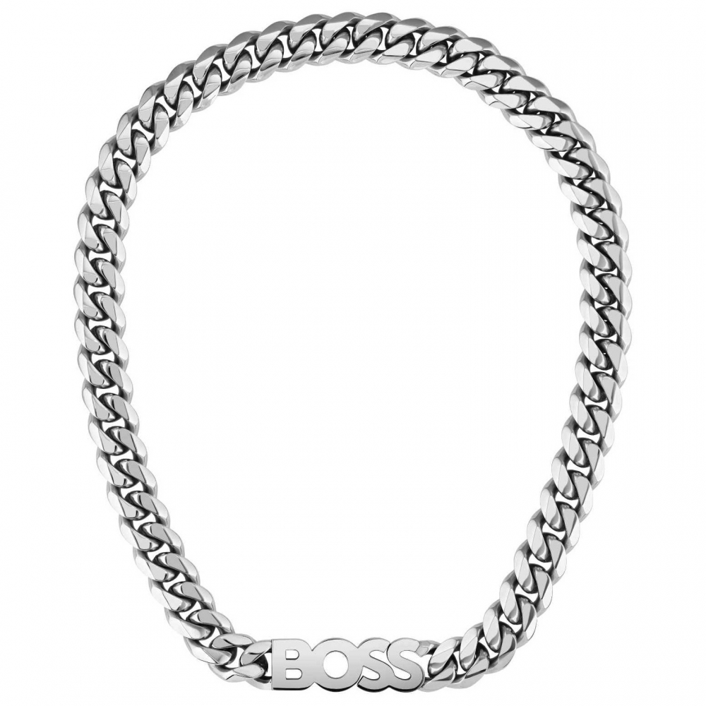 BOSS Herren Kette Kessy 1580441 Gliederkette BOSS Logo-Kette 50cm