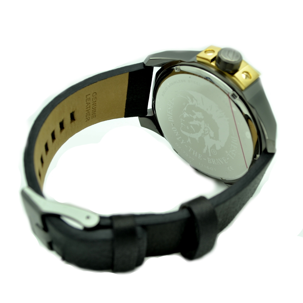 DIESEL Herren Armbanduhr in XL DZ7377, 4xTime, schwarz-roségoldfarben