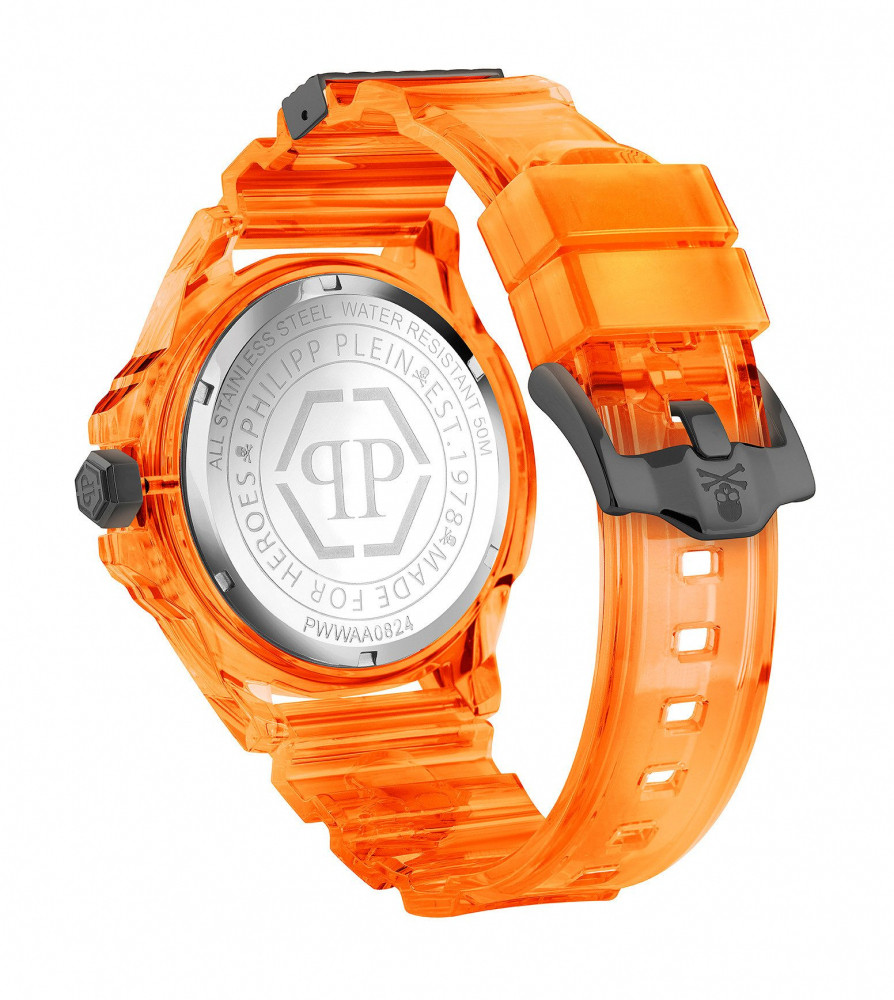 Philipp Plein Herren Armbanduhr PWWAA0824 orange THE $KULL SCUBA DUBA EDITION