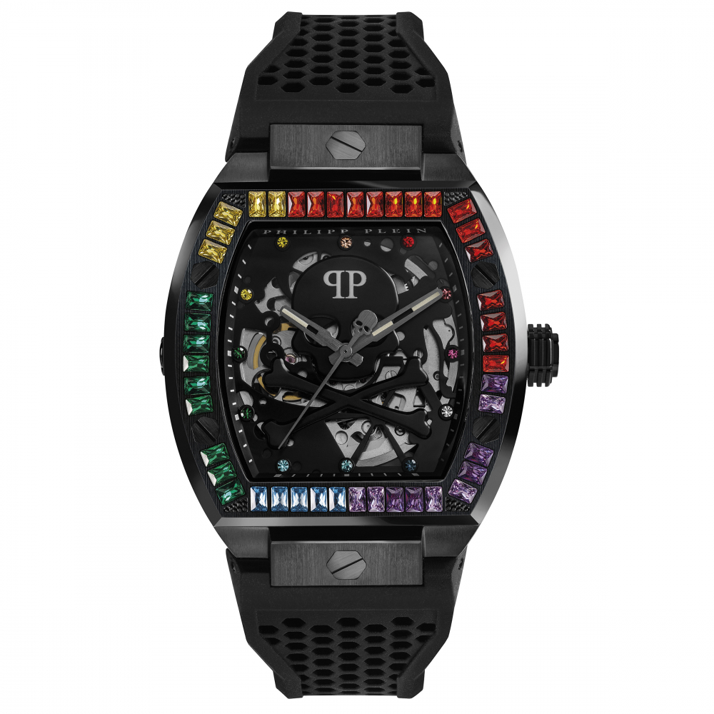 Philipp Plein Rainbow Herren Armbanduhr PWBAA0621 The Skeleton Automatik 44mm schwarz