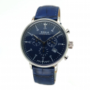 Ruhla Herren Armbanduhr 91205 Chronograph Ronda-Werk Lederband blau